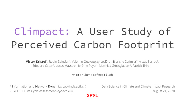 climpact a user study of perceived carbon footprint