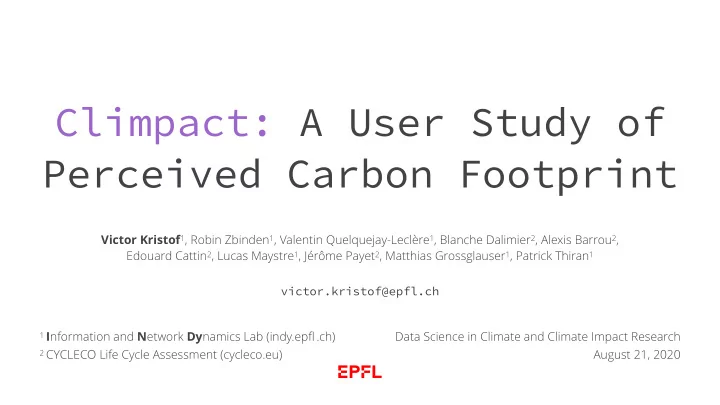 climpact a user study of perceived carbon footprint