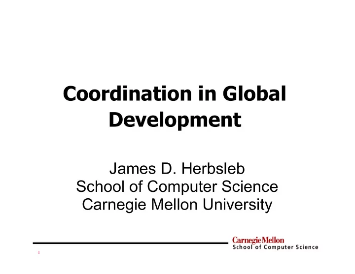 coordination in global development
