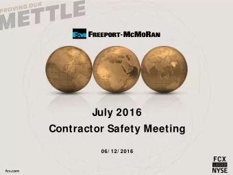 July 2016  Contractor Safety Meeting  06/ 12/ 2016  Weekly Safety Share  Open Hole  What are