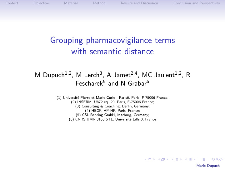 grouping pharmacovigilance terms with semantic distance