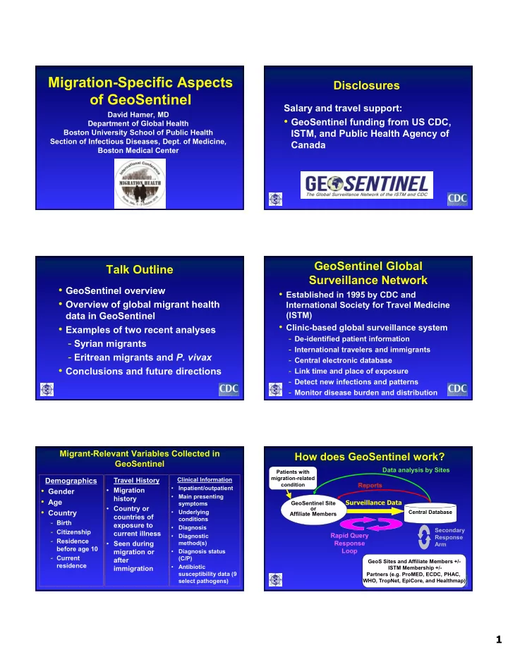 migration specific aspects