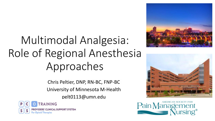 role of regional anesthesia