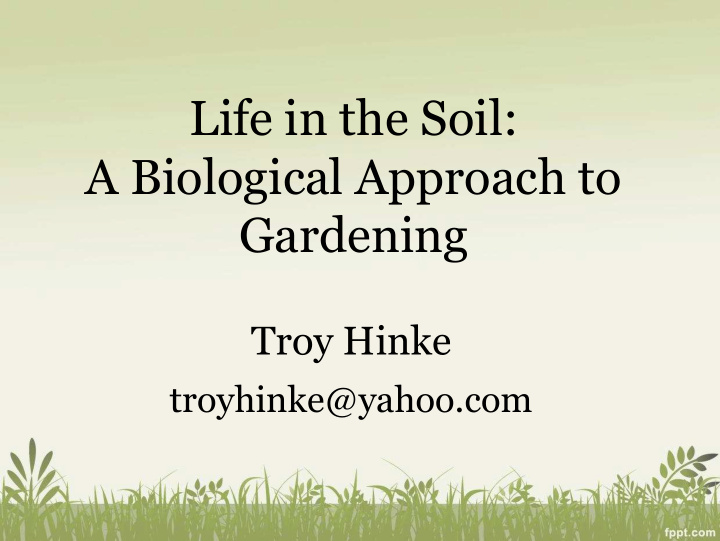 life in the soil