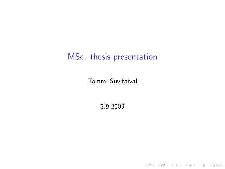 msc thesis presentation