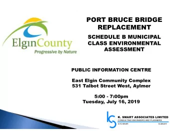 PORT BRUCE BRIDGE  REPLACEMENT  SCHEDULE B MUNICIPAL  CLASS ENVIRONMENTAL  ASSESSMENT  PUBLIC