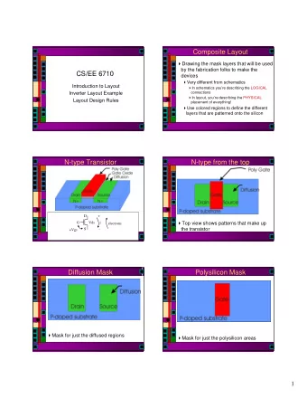 Composite Layout  Drawing the mask layers that will be used  by the fabrication folks to make