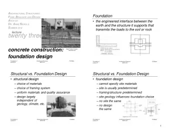 twenty three  concrete construction:  Bright Football Complex  www.tamu.edu  foundation design