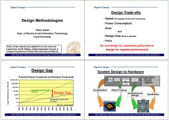 Design Methodologies  Power Consumption  Power Consumption  Area  Viktor wall  Viktor