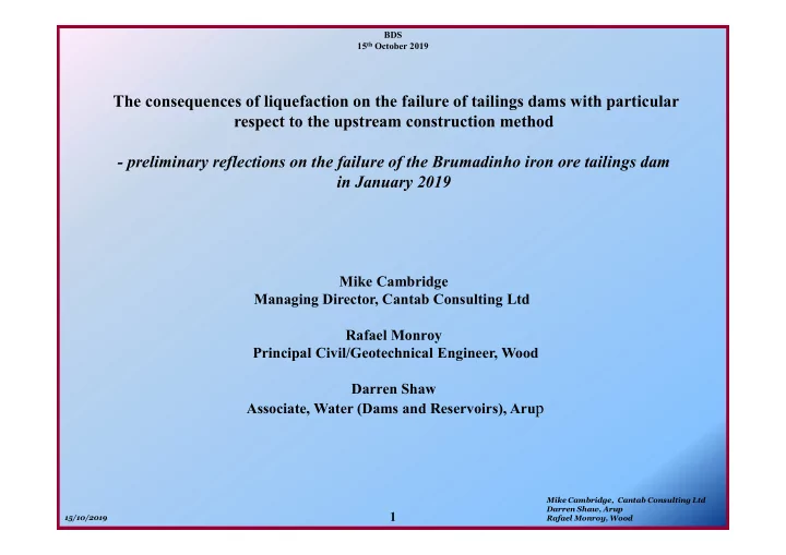 the consequences of liquefaction on the failure of