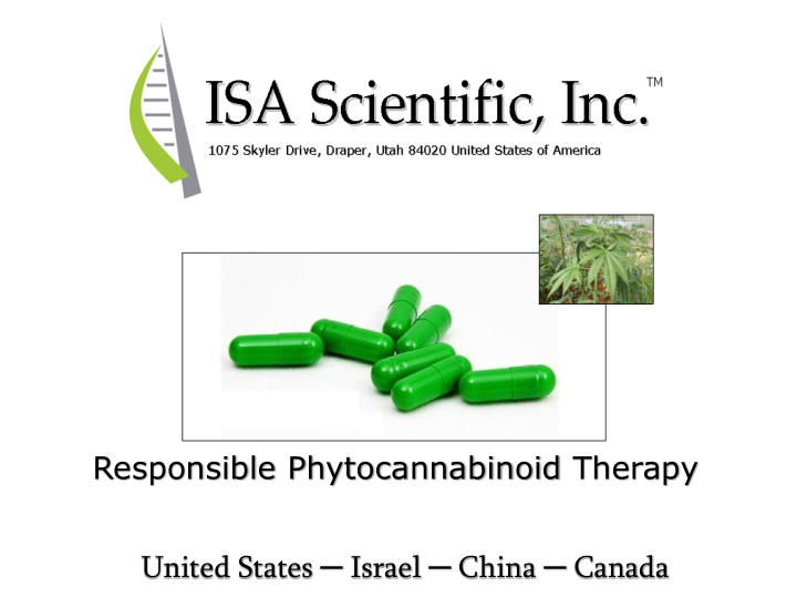 responsible phytocannabinoid therapy