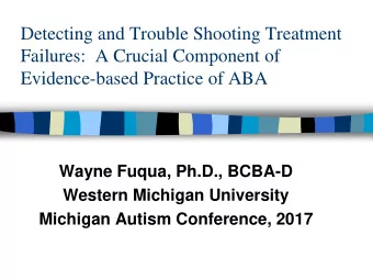 Evidence-based Practice of ABA  Wayne Fuqua, Ph.D., BCBA-D  Western Michigan University  Michigan