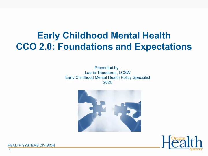 early childhood mental health cco 2 0 foundations and