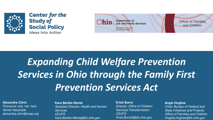 services in ohio through the family first