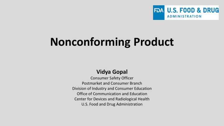 nonconforming product
