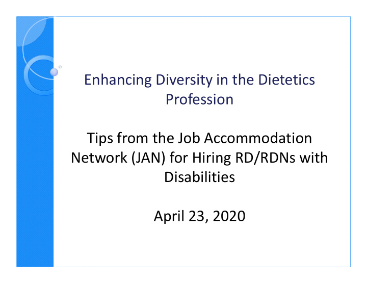 enhancing diversity in the dietetics profession tips from