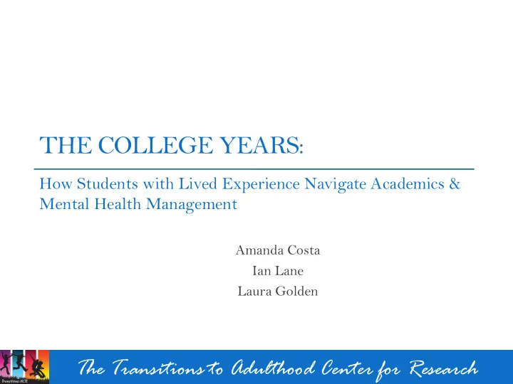 the college years