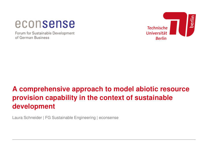provision capability in the context of sustainable