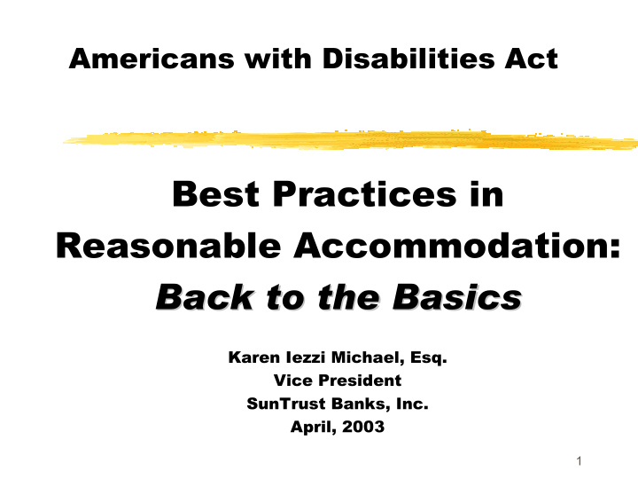 best practices in reasonable accommodation back to the
