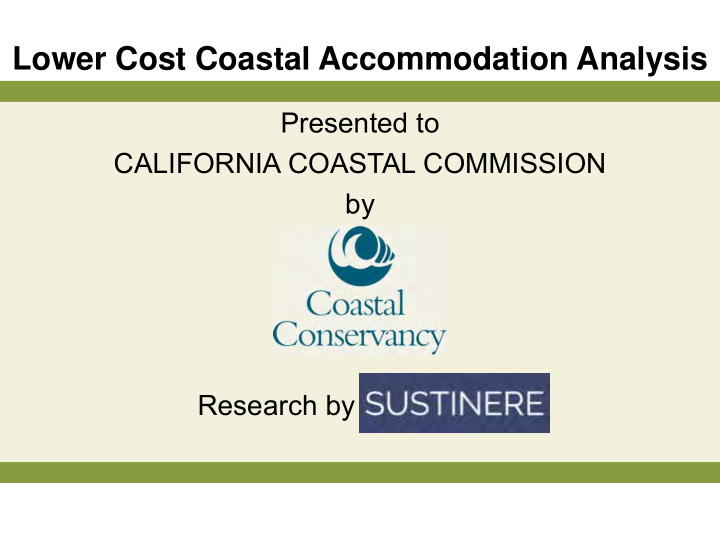 lower cost coastal accommodation analysis