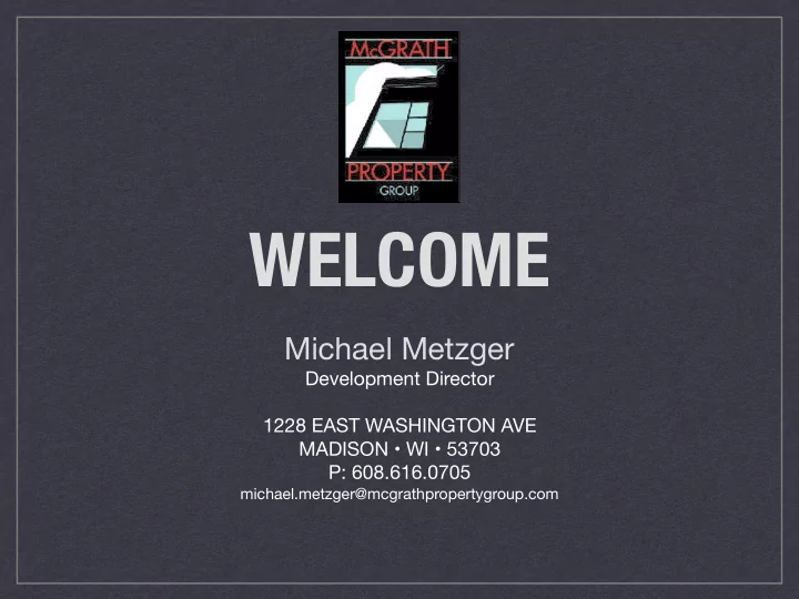 welcome