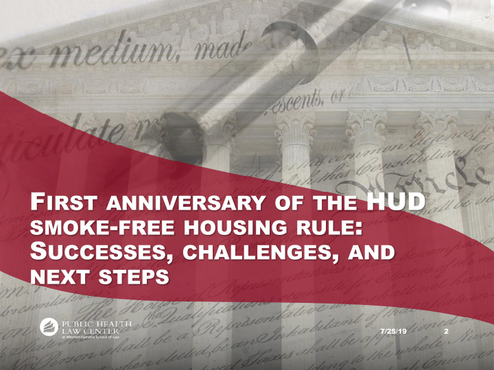 f irst anniversary of the hud smoke free housing rule