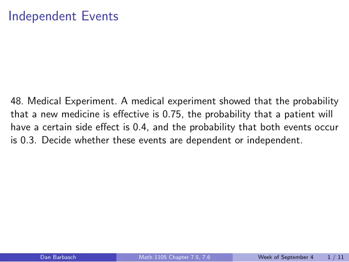 independent events