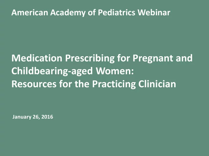 childbearing aged women