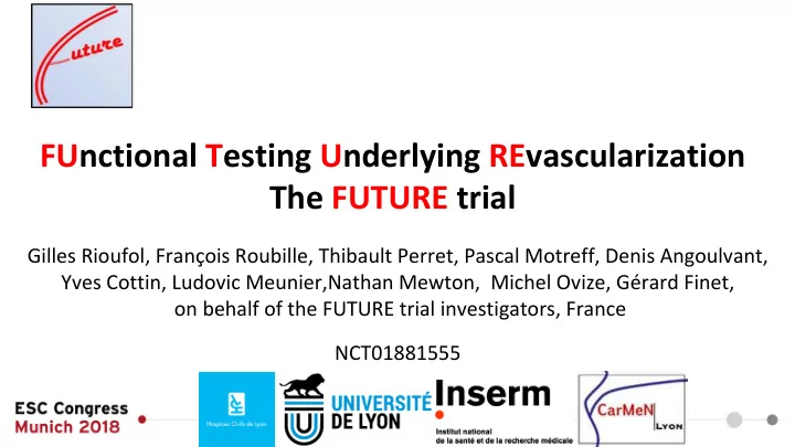 functional testing underlying revascularization the