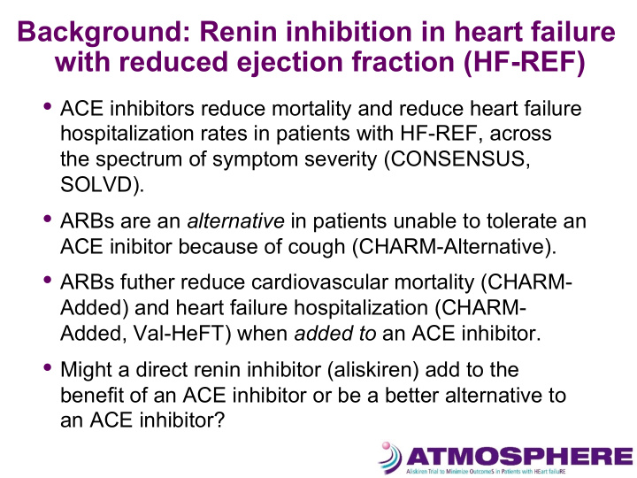 background renin inhibition in heart failure with reduced