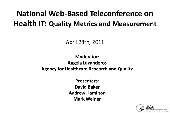 national web based teleconference on