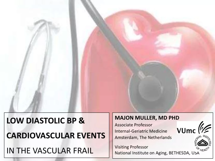 low diastolic bp