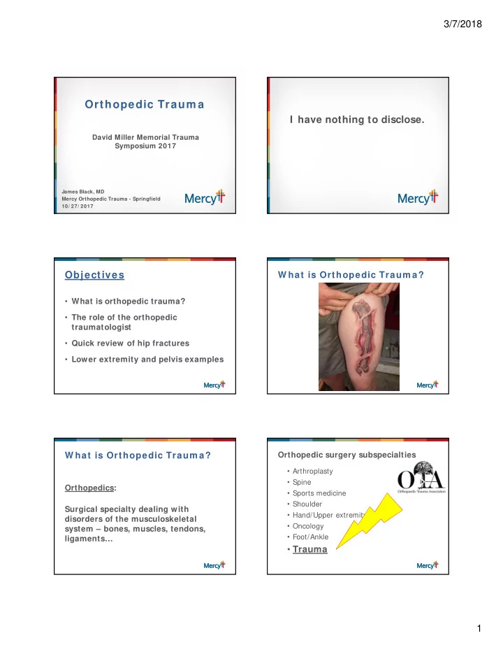 orthopedic traum a