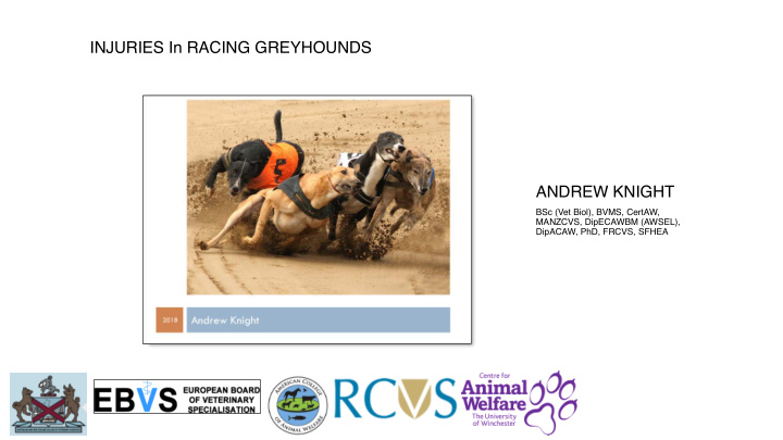 injuries in racing greyhounds