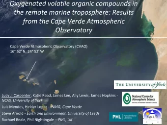 Oxygenated volatile organic compounds in the remote marine troposphere: Results from the Cape Verde