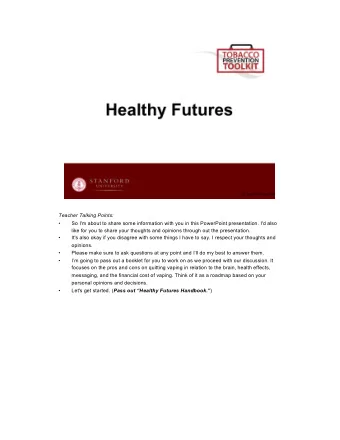 Teacher Talking Points:    So I'm about to share some information with you in this PowerPoint