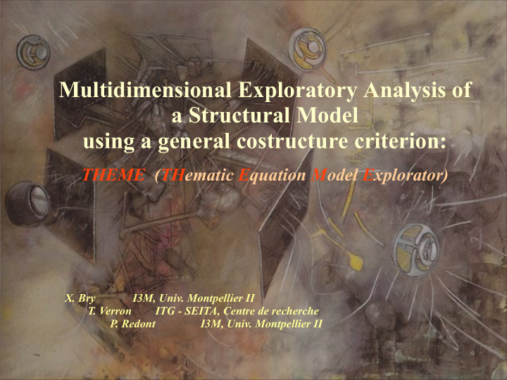 multidimensional exploratory analysis of a structural