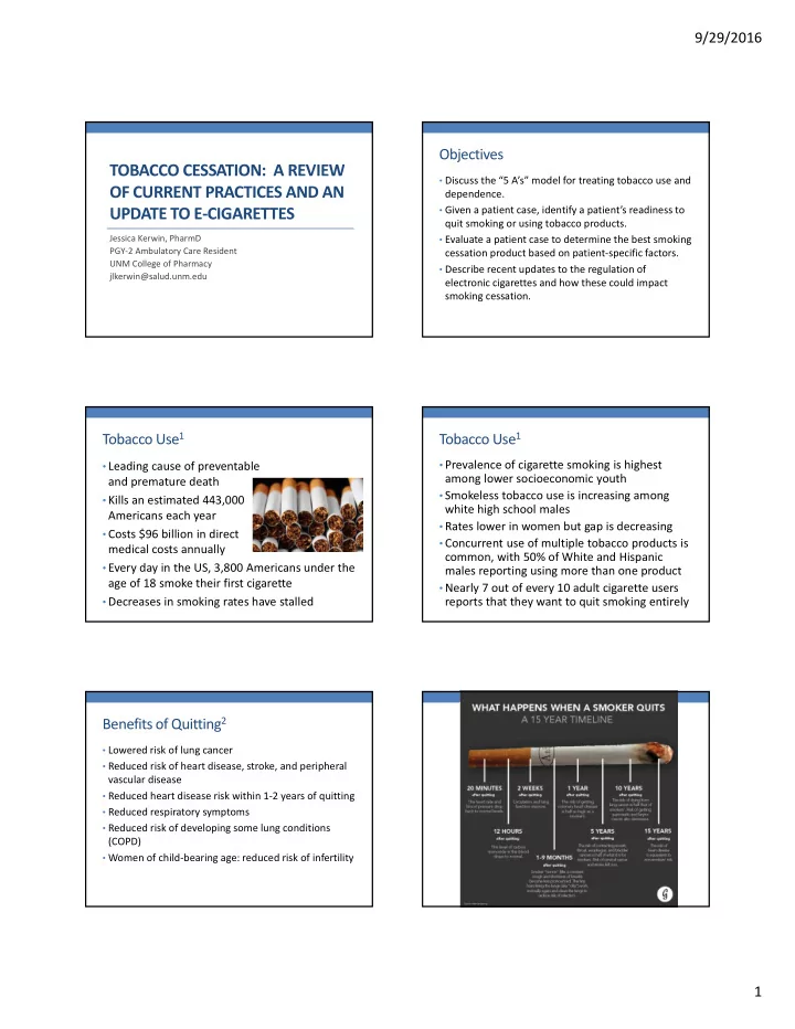 tobacco cessation a review