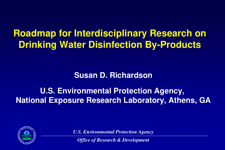 roadmap for interdisciplinary research on drinking water