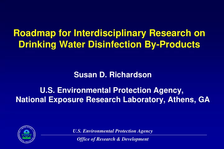 roadmap for interdisciplinary research on drinking water