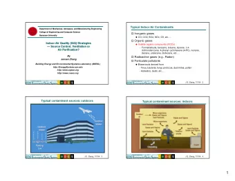 1  Principle of IAQ Control  Principle of IAQ Control  Goal:  Ventilation  Ventilation  Air