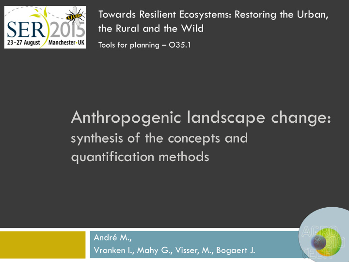 anthropogenic landscape change