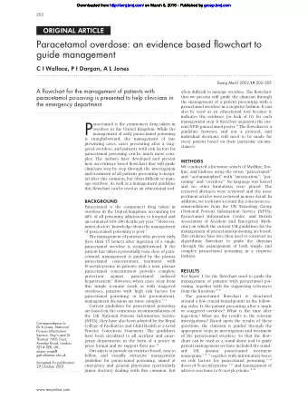 P  aracetamol is the commonest drug taken in 12 The flowchart is a  rent NPIS paracetamol poster.