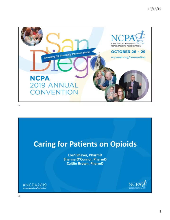 caring for patients on opioids