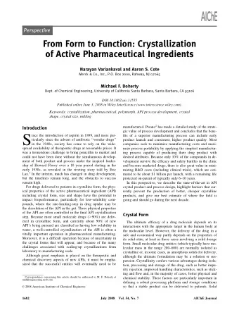 S  ince the introduction of aspirin in 1899, and more par-  fits of a superior manufacturing