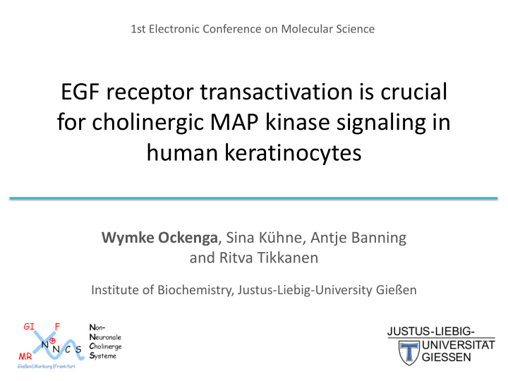 egf receptor transactivation is crucial for cholinergic