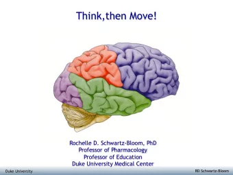 Think,then Move!  Rochelle D. Schwartz-Bloom, PhD  Professor of Pharmacology  Professor of