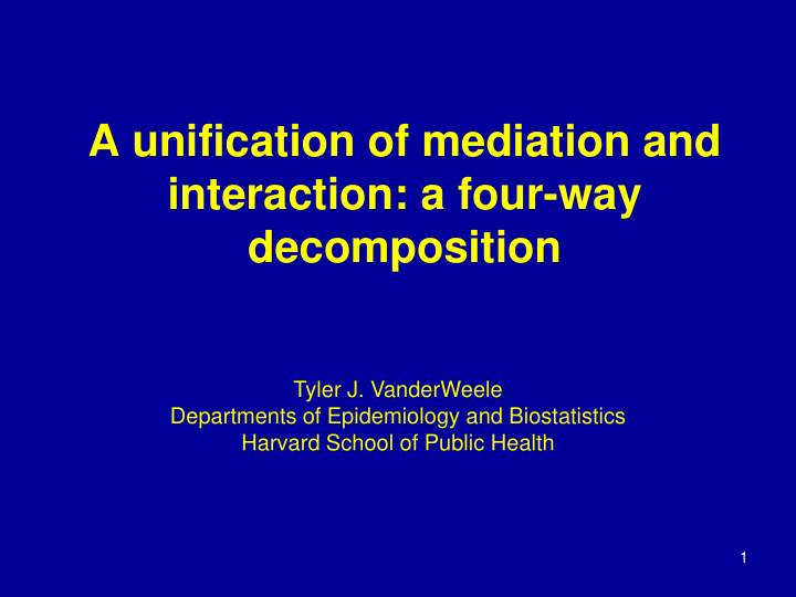 a unification of mediation and
