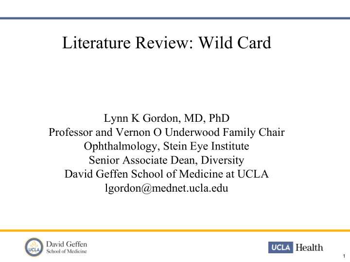 literature review wild card
