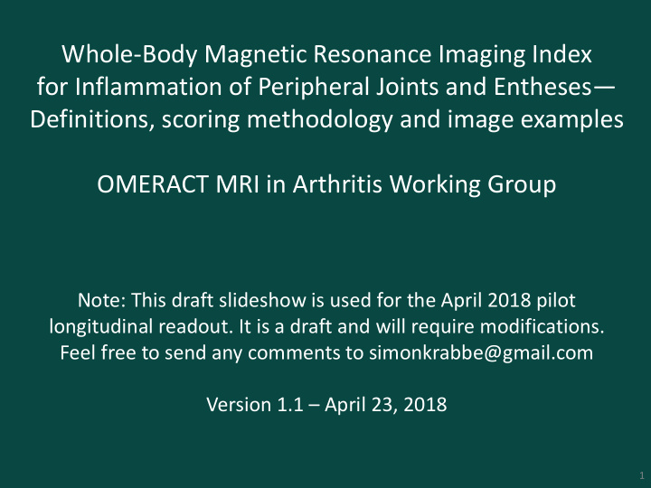 whole body magnetic resonance imaging index